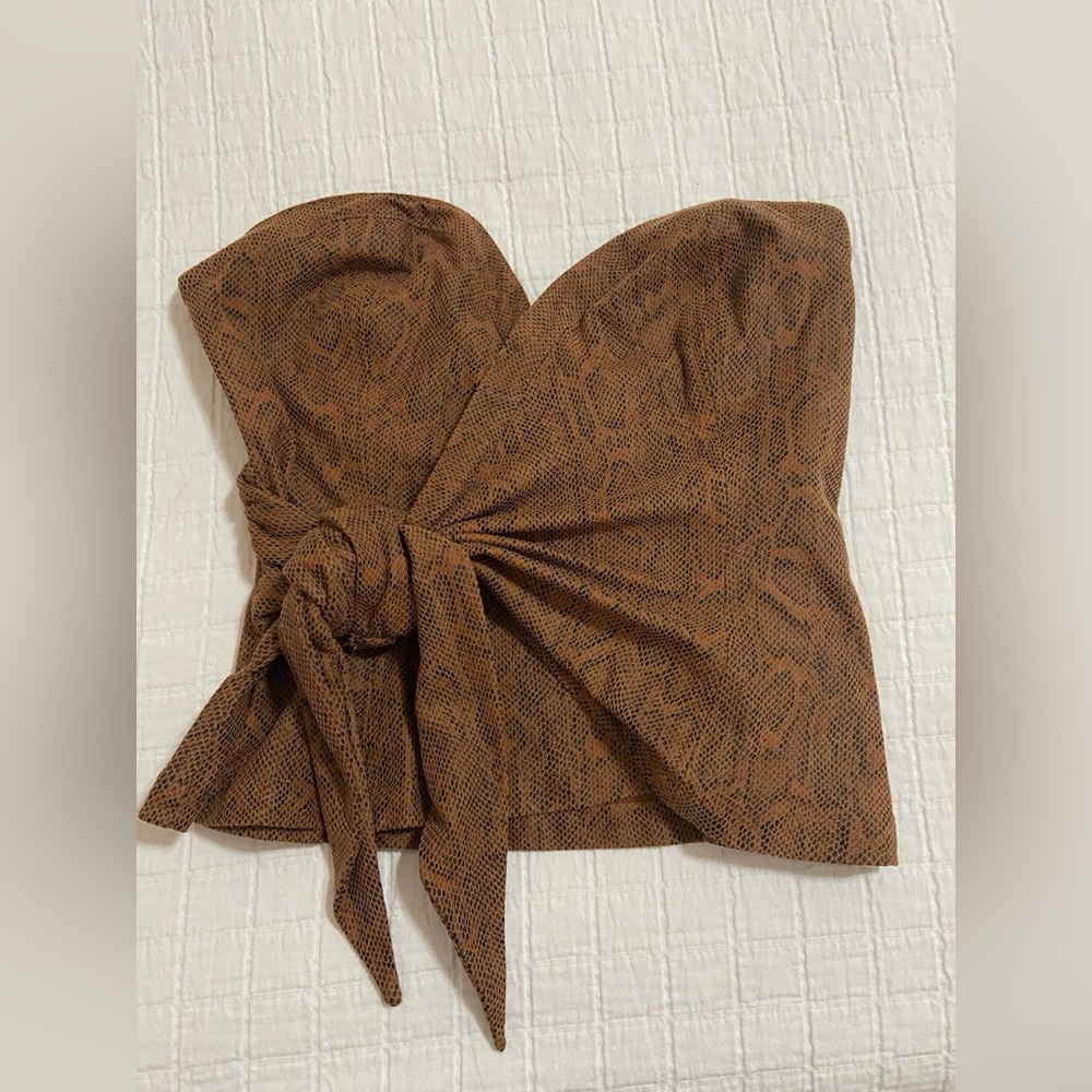 Free People Snakeskin strapless top- WORN ONCE